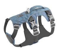 Outdoor Reflective Tape Control Handle Adjustable Nylon Dog Training Walking Harness Vest For Pug Labrador Bulldog,Blue,S