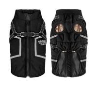 Outdoor Reflective Waterproof Cotton Pets Coat Lightweight Soft Winter Coat Pet Snow Clothing For Teddy Shiba Inu Schnauzer,Black,S