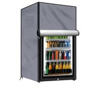 Outdoor Refrigerator Cover, 210D Heavy Duty Waterproof Upright Fridge Cover, For Protecting Upright Freezers/Beverage Refrigerator(Gray 58 * 58 * 142CM)