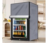 Outdoor Refrigerator Cover, 210D Heavy Duty Waterproof Upright Fridge Cover, For Protecting Upright Freezers/Beverage Refrigerator(Gray 56 * 58 * 86CM)