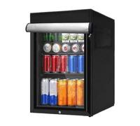 Outdoor Refrigerator Cover - 56x58x86cm Waterproof Upright Freezer cover with Zipper - 210D Heavy Duty Waterproof & Dustproof Covers for Protecting Upright Freezers/Beverage Refrigerator - Washable