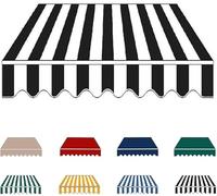 Outdoor Replacement Canvas for 3.0x2m Gar Patio Cover - Durable Black & White Fabric, 6.5x5ft for Terrace, Waterproof & UV Resistant, Perfect for Outdoor Furniture