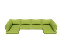 Outdoor Replacement Cushions for Patio Furniture, Deep Seat Outdoor Cushions for 6-Seat Wicker Sectional, 14-Piece Sectional Cushion for 6 Seat Waterproof Replacement Cushion Set,Grass Green