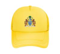 Outdoor Republic of The Gambia National Flag Uv Protection Hats: Mesh Baseball/Trucker/Dad Caps | Upf50+ Adjustable Polyester Unisex Yellow