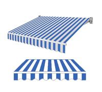 Outdoor Retractable Patio Awning Fabric Replacement Waterproof Sunshade Canopy Cover with Valance UV Protection Canvas Material (18x8ft)