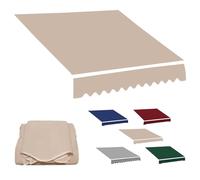 Outdoor Retractable Patio Awning Replacement - Water Resistant Polyester Sun Shade Canopy for Courtyard - Fits 10' to 16' (Khaki L: 4.5m x W: 3.0m)