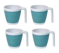 Outdoor Revolution Premium 4- Piece Melamine Camping Picnic Mug Set - Pastel Blue