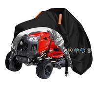 Outdoor Riding Lawn Mower Cover Waterproof,Durable 210D Tearproof Anti-UV Ride On Tractor Covers,Dustproof Rider Mower Cover Decks up to 54",Secure Straps & Reflective Stripe,75"Lx49"Wx49"H-Essential