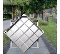 Outdoor Road Power Rainwater Manhole Cover, Sunken Manhole Cover Square 304 Stainless Steel, Recessed Septic Tank Lid with Frame Garden Sewage Basin Cover(19.7x35.4in/50x90cm)