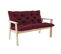 Outdoor Rocking Bench Cushions with Backrest - Non-Slip Replacement Seat Pads for 2-3 Seater Patio Furniture - 150x100x8cm Dark Red Indoor/Outdoor Use