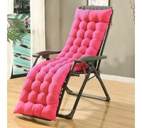 Outdoor Rocking Chair Cushion Soft & Comfortable Lounge Cushion for Patio Swing Chaise Longue Indoor/Outdoor Use (Red Pink 165x40 cm)