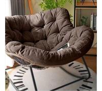 Outdoor Rocking Chair - Oversized Stainless Steel Egg Chair with Green Velvet Cushion, Ideal for Garden, Bedroom, Living Room, Terrace, with Rattan Accents