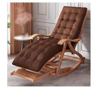 Outdoor Rocking Chair, Wooden Portable Recliner with 5 Position Adjustable High Back and Foot Massage for Balcony and Yard