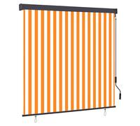 Outdoor Roller Blind Orange White 180x250cm Polyester Aluminum Ceiling Handcrank