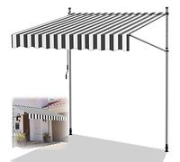 Outdoor Roller Blind UV-Resint & Waterproof 2M Manual Crank e for Balcony & Patio No Drill Inllat Aluminum Alloy Ideal Sun Protect Solut