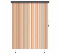 Outdoor Roller Blind Yellow/Blue 200x250cm Fabric Aluminum Hand Crank CeilingFix