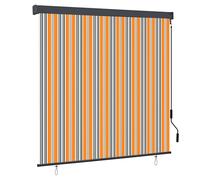 Outdoor Roller Blinds Yellow Blue 180x250cm Polyester Aluminium Ceiling Mounting