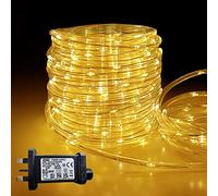 Outdoor Rope Lights, 20M/66FT 200 LED Christmas Rope Lights Plug in 8 Modes Waterproof Fairy Lights Mains Powered Decorate Lighting for Christmas Tree Indoor Party Bedroom Garden (Warm White)
