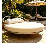 Outdoor Round Daybed Cushion - 10cm Thick Foam Mattress for Patio Sunbed & Floor Seating - 70cm Diameter Upholstery Pad for Ultimate Comfort & Stylish Decor