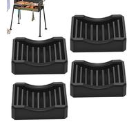Outdoor Rubber Grill Tiers - Adjustable Alospheric Feet, Non Slip Level Spacers, Stable Barbecue Stand Holder Stand | Heavy Duty Accessory For Configuration