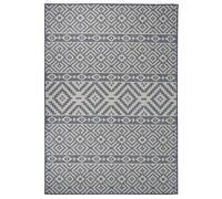 Outdoor Rug 160x230 cm Blue Stripes 100% PP Flatweave Weather UV Resistant Patio