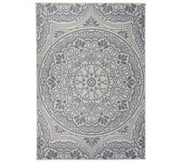 Outdoor Rug 160x230cm Blue 100% PP Flatweave Pattern Weather UV Resistant Indoor