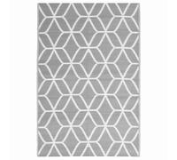 Outdoor Rug ARAKIL Grey 140x200 cm PP Balcony Carpet Blanket vidaXL