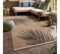 Paco Home Outdoor Rug For Garden Area Rug Living Room Kitchen Rug Aztec Pattern Floral Pattern Geometric Pattern, Size:80x150 cm, Colour:Beige 2