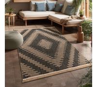 Outdoor Rug For Garden Area Rug Living Room Kitchen Rug Aztec Pattern Floral Pattern Geometric Pattern, Size:160x220 cm, Colour:Anthracite 2