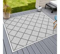 Outdoor Rug for Patios Waterproof, Reversible Extra Large Garden Rug, Foldable Outdoor Carpet Mat, Lightweight Plastic Rugs for Decking RV Backyard Balcony Camping150x210cm