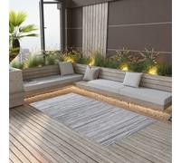 Outdoor Rug Grey 120x180 cm Polypropylene PP Reversible UV-Resistant Mat Patio.