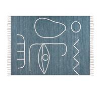 Beliani Outdoor Rug Yavu Blue 140 X 200 Cm