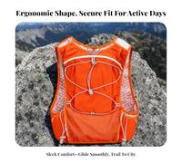 Outdoor Running Pack Running Vest Lightweight Backpack Gear Carrier With Mesh Back And Front Cord Lacing adjustable strap system and quick , Orange , Under 20L