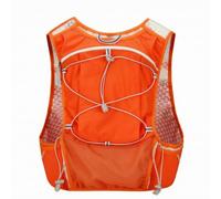 Outdoor Running Pack Trail Vest Backpack Carrier Lightweight With Mesh Back And Side Panels front cord lacing and secure pockets for essentials , Orange , Under 20L