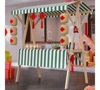 Outdoor Sales Stall Night, Market Stall Early, Foldable Wooden Market Display Stand, Wooden Candy Vendor Carts, with Lockable Wheels for Market Foods, Events(Green4,150cm/59in)