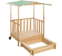 Tectake Sandpit With Play Deck And Canopy - Green