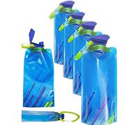 Outdoor Saxx®, 4 x space-saving, foldable drinking bottle with carabiner, BPA-free, suitable for a backpack, bicycle, hiking, festival, aeroplane, 700 ml, pack of 4