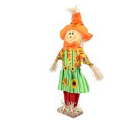 Outdoor Scarecrow, Halloween 60cm Height Scarecrow Figure Decoration for Garden (Women Skirt Standing Style
