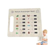 Outdoor Scavenger Hunts - Wooden Nature Treasure Hunt Game | Find Seek Camping Activity Placement, Trip Exploration Toy Scenario, Party Gathering Games Setting, Family Adventure Play Use For Kids Grou