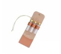 Outdoor Seasoning Bottle Portable Spice Container Set Organizer Pouch with Leak Resistant Lids PU Leather and Suitable for Camping Tailgating Road Trips Outdoor Cooking, Brown, 3 Bottles