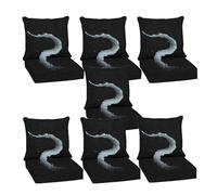 Outdoor Seat Cush Set15cm Thick Waterproof Chair Cushs 60x60cm with Removable CoversSofa Replacement Cushs for Garden & Patio Fur 7 Pieces