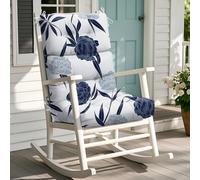 Outdoor Seat Cushion Replacement, Waterproof Thicked 112x53.3x10 cm Garden Adirondack Chair Cushions with Ties, High Back Rocking Chair Pad for Patio Furniture, Blue Enchantress