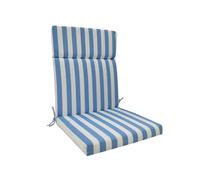 Outdoor Seat Cushion Waterproof Sun Resistant Reversible Foldable Patio Lounge Chair Pad for Garden, Poolside, Camping Indoor Ottoman Sofa Pouch(Blue and White Stripes, 45 ×107 × 3cm)