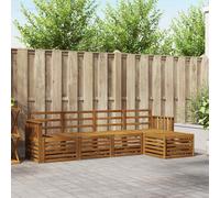 Outdoor Sectional Sofa 249x122.5x73 cm Solid Acacia Wood Natural Finish Modular