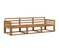 Outdoor sectional sofa 249x83x73cm Natural solid acacia wood 5-piece modular set