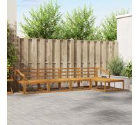 Outdoor Sectional Sofa 325x162.5x73cm Natural Solid Acacia Wood Slatted Modular.