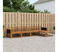 Outdoor Sectional Sofa 329 x 162.5 x 73 cm Natural Solid Acacia Wood 5pc Modular
