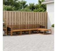 Outdoor Sectional Sofa 329x162.5x73cm Natural Solid Acacia Wood 5pc Set Modular
