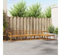 Outdoor Sectional Sofa 5pc Solid Acacia Wood Natural 329x162.5x73cm Modular Set