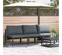 Outdoor Sectional Sofa Anthracite Steel 80 x 80 x 71 cm Modular Weatherproof Set